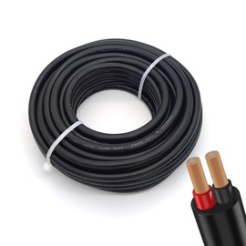 Oxygen-Free Copper 12AWG 2 Conductor Pure Copper Flexible Electrical Wire Cable Stranded PVC Cord for Lighting Automotive Battery(12AWG-2C, 10ft)