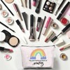 CREATCABIN Rainbow Canvas Makeup Bags Cosmetic Bag Zipper Pouches Toiletry