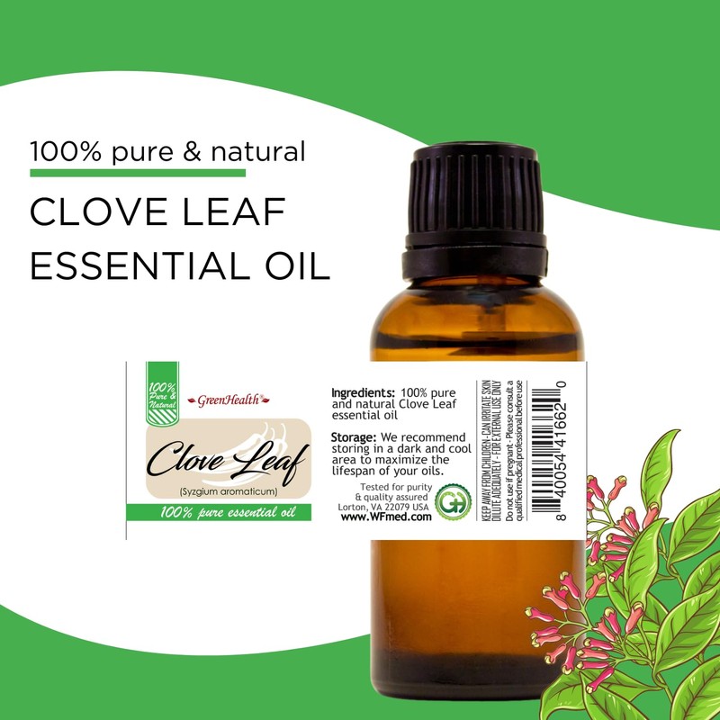GreenHealth Clove Leaf Essential Oil 100% Pure - 4oz