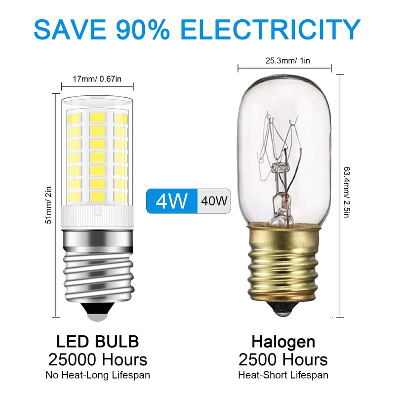 Kei D28x Kel 2816x Refrigerator Bulb 4W E17 LED Freezer