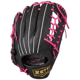 Zett BRGB35370Z Soft Baseball Glove Fine Play All-round, Black x Pink, Right Throw