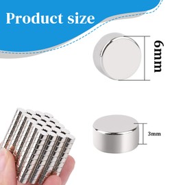 Aenienoe 200 Pack Magnets Strong 6x3mm Small Magnet Mini Magnets for Crafts Round Magnet for Miniatures Neodymium for Whiteboard Board Fridge