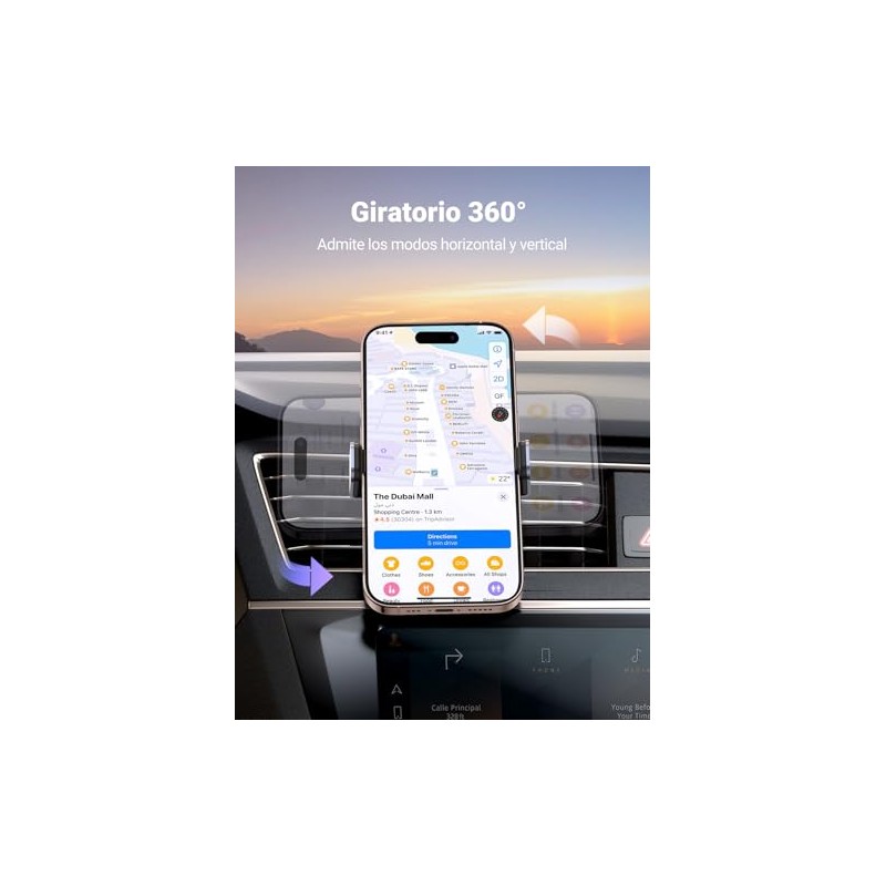 UGREEN Soporte Celular Auto, Base Porta Automóvil para Ventilación