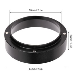 Chazcool Anillos de Dosificación, 53mm Embudo Dosificador de Café de Aluminio, Repuesto Magnético de Espresso Portafiltro, Café en Polvo Tamper Tool de Cafetera(53mm-Negro)