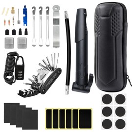 Bicycle Repair Kit 38 Pieces Ninonly Bicycle Repair Tool Set with 16-in-1 Bicycle Multitool, Bicycle Pump and Bicycle Emergency Kit, for Mountain Bike and Road Bike Camping Essentials
