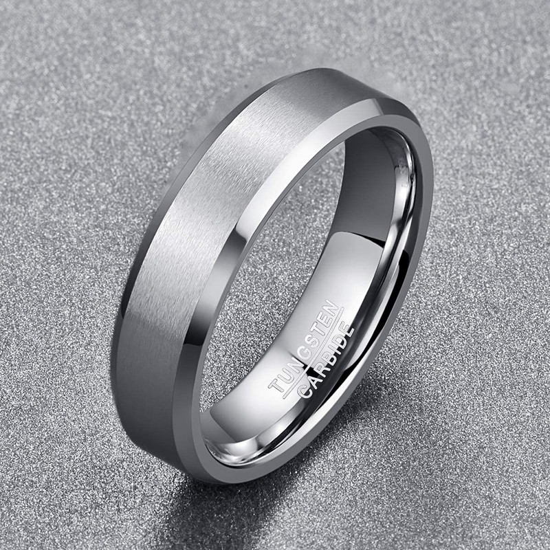 NUNCAD Tungsten Silver / Black / Gold-Plated Ring, 4 mm