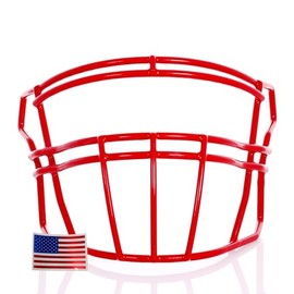 Green Gridiron - SF-2BDC for Riddell SpeedFlex + Chrome US Flag Helmet Decal (Scarlet)