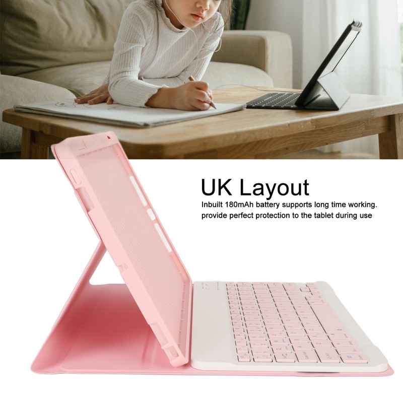 Tablet Keyboard UK Layout BT Connection 32.8ft Control Protective Case
