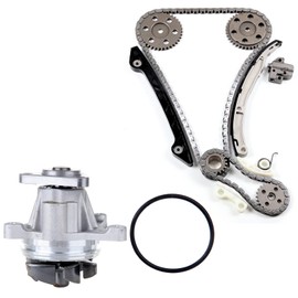 AZHZ Engine Timing Chain Kit Time Chain Part Set W/Water Pump Guide Rails Tensioner Oil Pump Gear Crank Sprocket Fit for Ford Escape 2.3L 2005-2006 for Mercury Mariner 2.3L 2005-2006 Replace TS21939