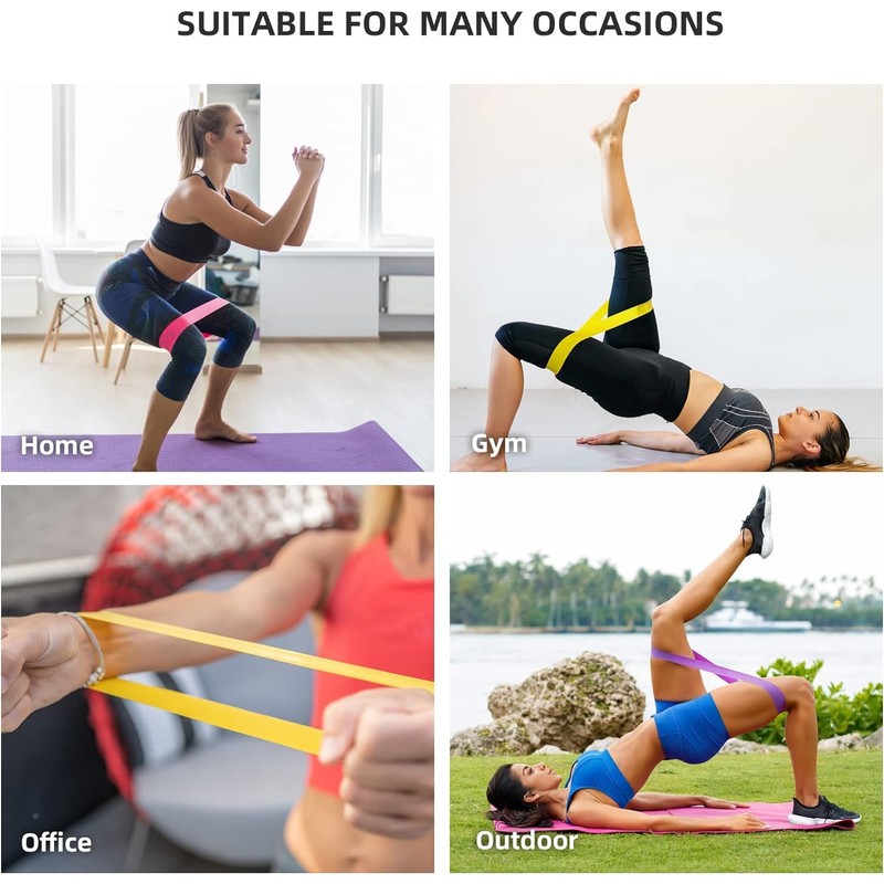 Resistance Bands, Exercise Workout Loop Bands for Legs Arms, 5