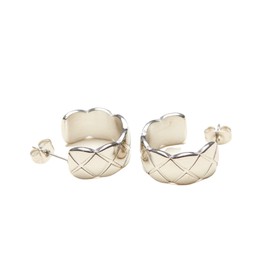 18K Gold Plated Crush Hoop Earrings, Gold Hoops, Women Jewelry, Minimalist Classy Quilted Vintage Huggie Hoops, Women Gift, 18K gold plated titanium, gold