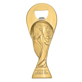 Edición oficial de la Copa Mundial de la FIFA 2026 – Abrebotellas con imán de trofeo dorado 2.5D de 2.75 pulgadas, artículo de coleccionista atemporal, ideal para refrigeradores, enfriadores de metal