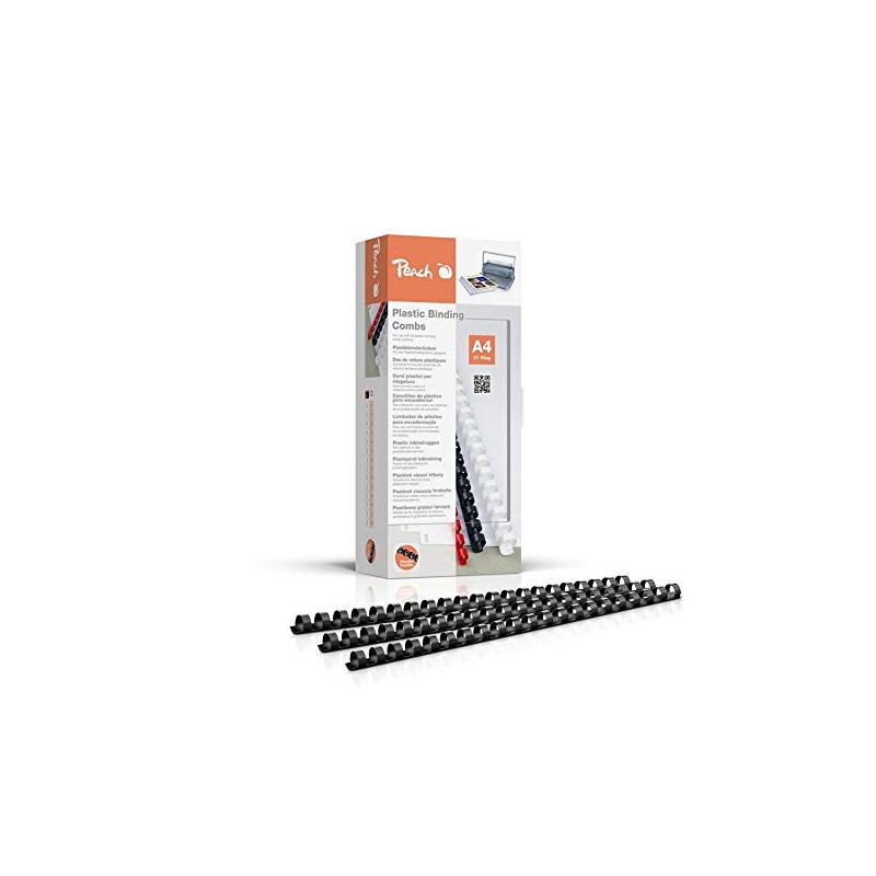 Peach PB412-02 12mm A4 Binding Combs - Black