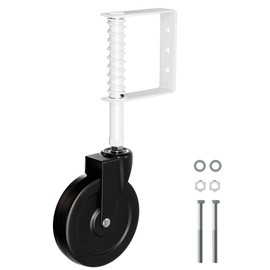 EVCUHASL 5" Spring Loaded Gate Caster Wheel, Heavy Duty Gate Wheels with 360° Swivel for Outdoor Wooden Gates, Fence Gates and Metal Tube Gate, 220 Lbs Capacity, White, 1 Pack