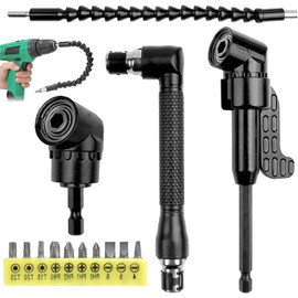 JOLIGAEA 14 Piece Angle Screwdriver Attachment Adapter, 105° Angle Attachment Set Bit Extension, Flexible Shaft Drill Bit Holder, 1/4 Inch Hex Shank Angle Attachment