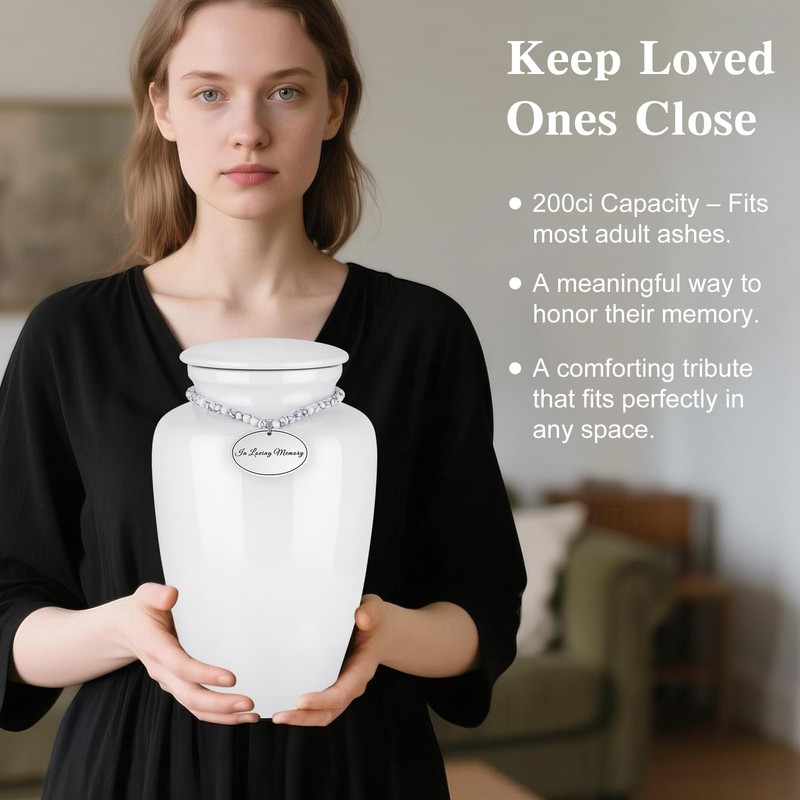 Abooxiu 10 Inches Cremation Urns for Human Ashes Ceramic Keepsake