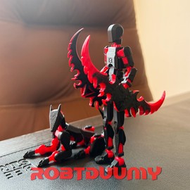 ROBTDUUMY T13 Action Figure Set (Assembly Completed),Dummy 13,Titan 13 Action Figures,3D Printed Toys Multi-Jointed Movable (Black/Red)