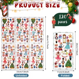 120Pcs Christmas Nutcracker Paper Napkins Watercolor Xmas Tree Cartoon Soldier Ballet Dancer Hanging Balls Patterned Disposable Hand Towels for Xmas Birthday Wedding Party Tableware Supplies