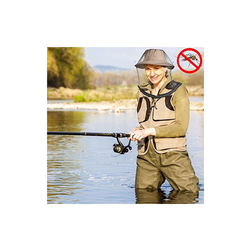 2 Pack Mosquito Head Net Mesh for Hiking & Outdoors,Bug