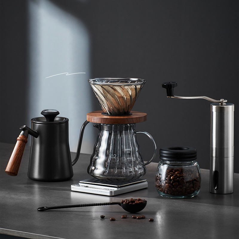 High Borosilicate Glass Hand Flushing Coffee Pot Drip Filtration Coffee