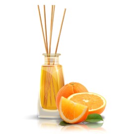Orange Diffuser w/ Orange Oil 3.4oz - Fresh Room - Long Lasting Fragrance - Scented Reed Diffuser Orange - Diffuser Gift Set - Best for Aromatherapy - Home - Orange Essential Oil Diffuser by AROMATIKA