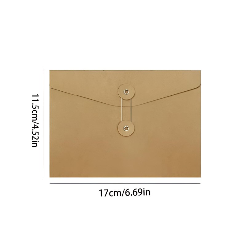 Fkereg 20 Pack Kraft Paper Envelopes with String, Small Brown