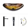 Bathroom Boat Shape Artistic Glass Vessel Sink Free Black Faucet