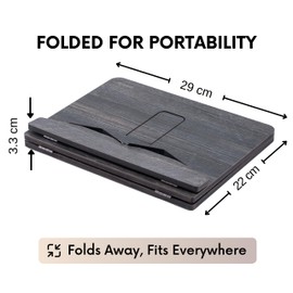 Vigo Wood Book Stand, Book Holder, Reading Stand, Cookbook Holder, Recipe Book Stand, Wooden Book Stands for Reading, Cookbook Stand for Kitchen, Book Holder for Reading in Bed (Cambridge)