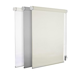 HidPriva 100% Blackout Roller Shade | No-Drill & Tool-Free Installation | UV Protection | Easy-Care Fabric | Roller Blind for Windows & Doors | Pull Down Window Shade - Beige (35" W x 78" H)