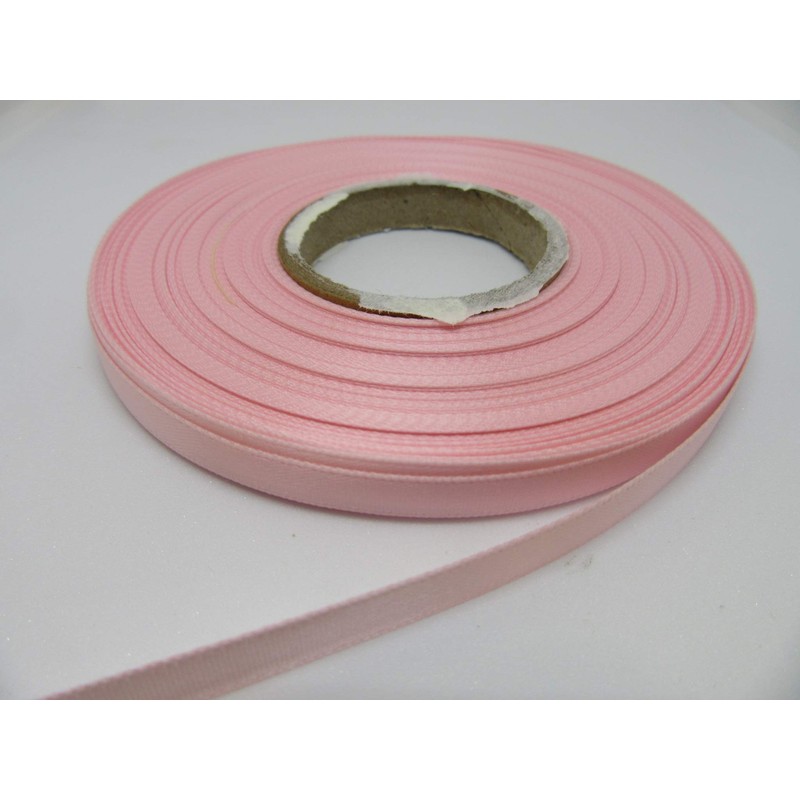 2 metres x 7mm Satin Ribbon Light Baby Pink Double