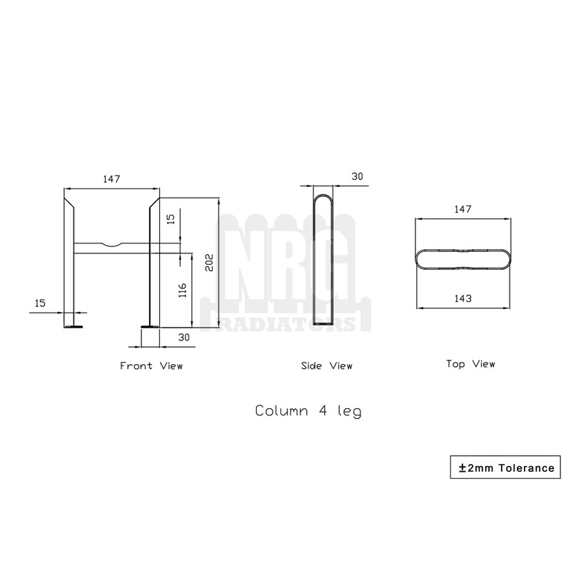NRG Anthracite Floor Mounting Radiator Leg Kit for Traditional 4