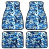 4PCS Universal JDM Water Wave Blue Racing Fabric Floor Mats