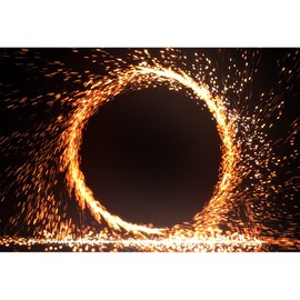 Baocicco 7x5ft Flaming Sparks Backdrop Burning Fire Ring Fireworks Wallpaper Decor Sparking Fire Circle Pattern Black Photography Background Blogger Baby Children Adults Portrait Studio Prop