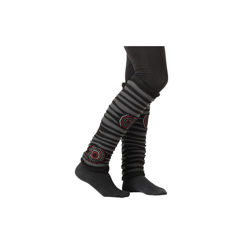 PUREWONDER Women's Leg Warmers Patchwork Leg Warmers No. 59, black