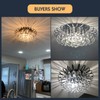 CVKASH Crystal Floral Chandelier 4-Light Antique Modern Black Flush Mount