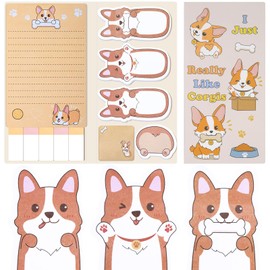 JIANTA Corgi Sticky Notes Set, 550 Sheets, I Just Really Like Corgis Self-Stick Notes Pads, Cute Cartoon Memo Pads, Dog Sticky Notes, Party Bag Fillers for Kids, Party Favour Gifts