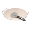 Laroma Pizza Baking Stone Set, 15-Inch - Includes Serving Rack,
