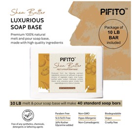 Pifito Shea Butter Melt and Pour Soap Base (10 lb) │ Bulk Premium 100% Natural Glycerin Soap Base │ Luxurious Soap Making Supplies