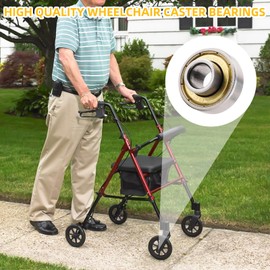 YIBEICO Rollator Caster Wheel Bearings Wheelchair Front Wheel Bearings, Replacement Parts for Rollator,Transport Chairs,Wheelchair