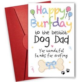 NewEleven Dog Dad Gifts For Men - Humorous Present, Cute Birthday Gifts For Dog Lovers, Husband, Him - Funny Dog Dad Card From Friend, Family - Greeting Card