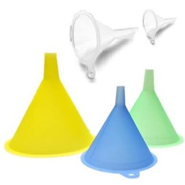 Funnels Variety Set of 5 Mini, Small to Larg Plastic Funnel for Kitchen Liquid Spices Powder Cosmetic Lotion Essential Oils