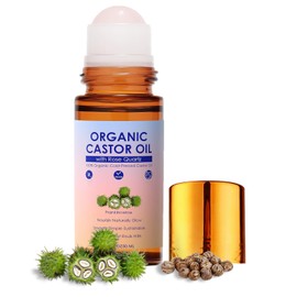 LHBMET LHBMET Organic Oil with Rose Quartz Roller, Nourishes HairFor Eyelashes, Eyebrows & Skin