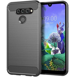 Vultic Carbon Fiber Case for LG Q60, Durable [Shock Absorption] Slim TPU Matte Lightweight Bumper Cover (Grey)