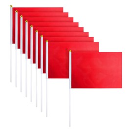 50 Pcs Red Flags on Stick Hand Held Flags Solid Color Blank Flags Handheld Craft Flags Plain DIY Flags Party Decoration Flags Small Miniature Flags for School Office