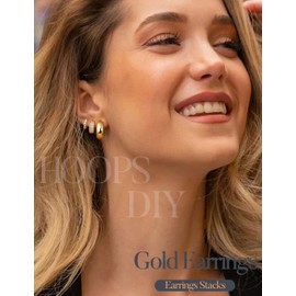 Chriscoco 3 Pairs of Earrings Gold/Silver Set Hoop Earrings Gold Hoop Earrings Silver Hoop Earrings Women's Hypoallergenic Golden Earrings Women's Lightweight Small Hoop Earrings for Girls, Copper, No