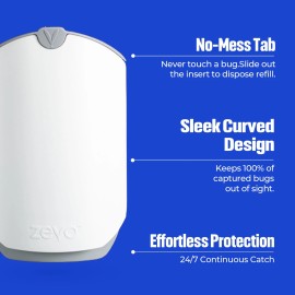 Zevo Flying Insect Trap Plug-In Blue UV Light Bug Catcher 1+3 Refills