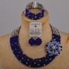 aczuv 5 Rows Royal Blue Yellow Women's Fashion African Beads