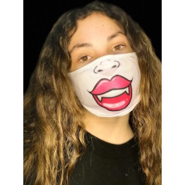 Handmade Face Mask Washable Reusable Cartoon Sexy Vampire Smile Colorfull Light Fabric