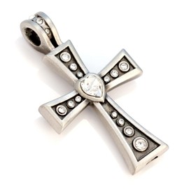 BICO 'Corazon' Cross Pendant with Clear Crystals (CR42 Clear)