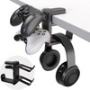 2-in-1 Headphone and Controller Holder for Gaming Desks – Rotating